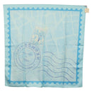 HERMES Carre 90 Scarf ""de passage a Paris"" Silk Light Blue Auth SW1828M-13