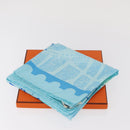 HERMES Carre 90 Scarf ""de passage a Paris"" Silk Light Blue Auth SW1828M-19