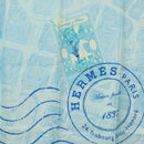 HERMES Carre 90 Scarf ""de passage a Paris"" Silk Light Blue Auth SW1828M-6