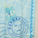 HERMES Carre 90 Scarf ""de passage a Paris"" Silk Light Blue Auth SW1828M-7