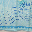 HERMES Carre 90 Scarf ""de passage a Paris"" Silk Light Blue Auth SW1828M-9