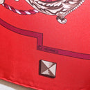 HERMES Carre 90 Scarf ""LES CLES"" Silk Red Auth SW1829M-11