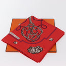 HERMES Carre 90 Scarf ""LES CLES"" Silk Red Auth SW1829M-13