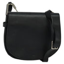 BALLY Shoulder Bag Leather Black Auth sw183-1