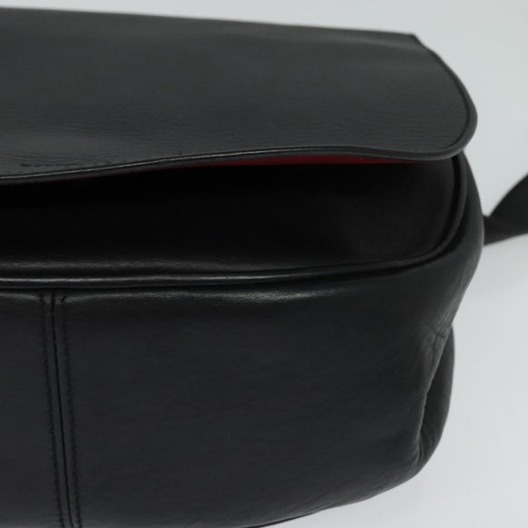 BALLY Shoulder Bag Leather Black Auth sw183