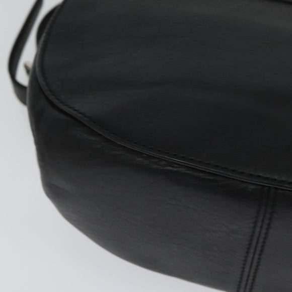 BALLY Shoulder Bag Leather Black Auth sw183