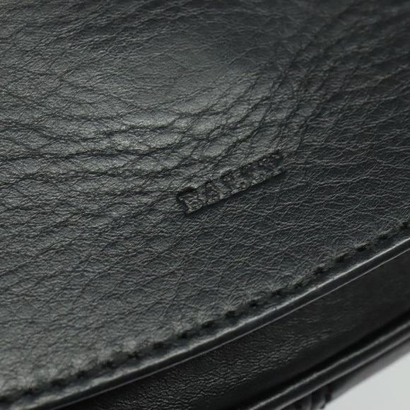 BALLY Shoulder Bag Leather Black Auth sw183