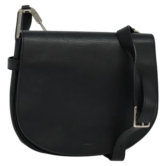BALLY Shoulder Bag Leather Black Auth sw183