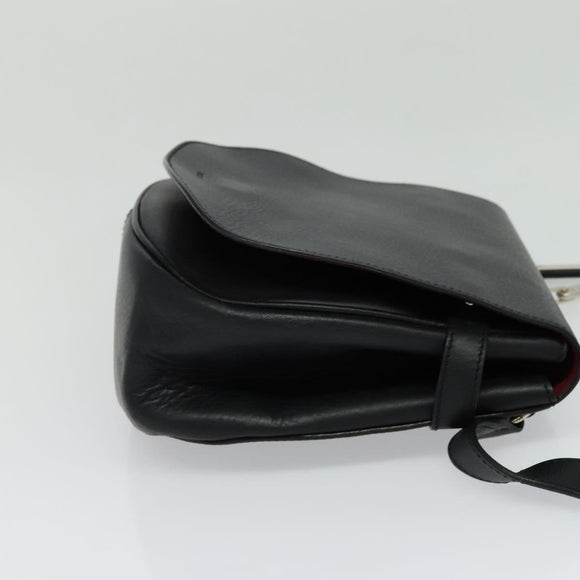 BALLY Shoulder Bag Leather Black Auth sw183