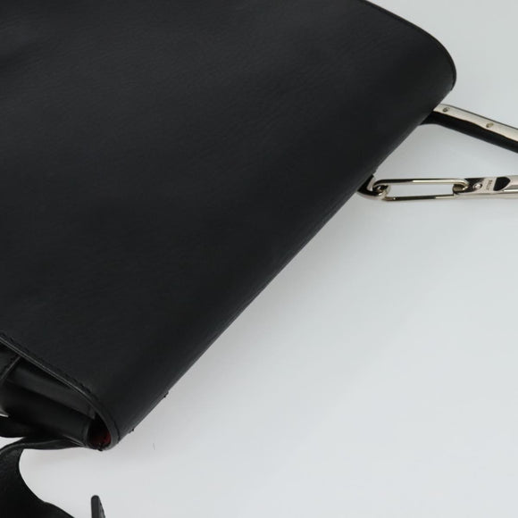 BALLY Shoulder Bag Leather Black Auth sw183