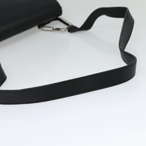 BALLY Shoulder Bag Leather Black Auth sw183