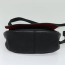 BALLY Shoulder Bag Leather Black Auth sw183-5