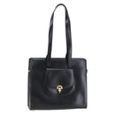 CELINE Tote Bag Leather Black Gold Auth SW1830-1