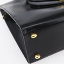 CELINE Tote Bag Leather Black Gold Auth SW1830-14
