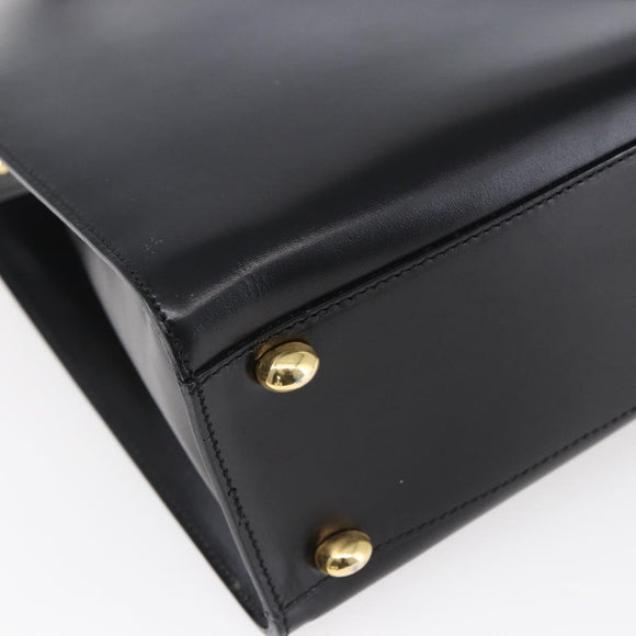 CELINE Tote Bag Leather Black Gold Auth SW1830