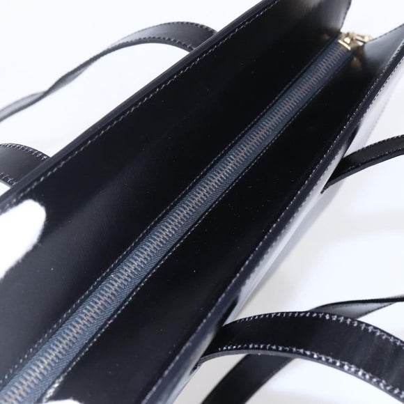 CELINE Tote Bag Leather Black Gold Auth SW1830