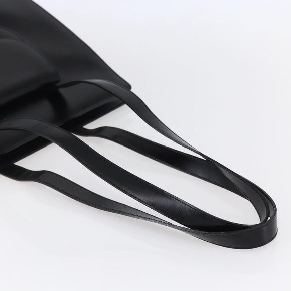 CELINE Tote Bag Leather Black Gold Auth SW1830