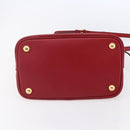 PRADA Panniers Hand Bag Safiano leather 2way Red Gold Auth SW1831V-5