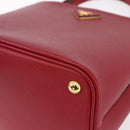 PRADA Panniers Hand Bag Safiano leather 2way Red Gold Auth SW1831V-10