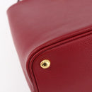 PRADA Panniers Hand Bag Safiano leather 2way Red Gold Auth SW1831V-15