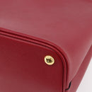 PRADA Panniers Hand Bag Safiano leather 2way Red Gold Auth SW1831V-16