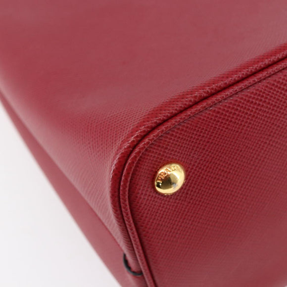 PRADA Panniers Hand Bag Safiano leather 2way Red Gold Auth SW1831V