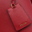 PRADA Panniers Hand Bag Safiano leather 2way Red Gold Auth SW1831V-18