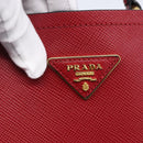 PRADA Panniers Hand Bag Safiano leather 2way Red Gold Auth SW1831V-19