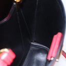 PRADA Panniers Hand Bag Safiano leather 2way Red Gold Auth SW1831V-21