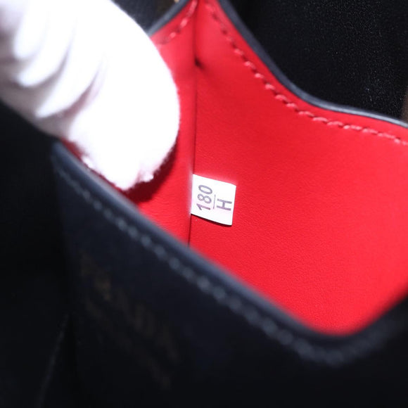 PRADA Panniers Hand Bag Safiano leather 2way Red Gold Auth SW1831V