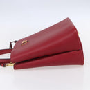 PRADA Panniers Hand Bag Safiano leather 2way Red Gold Auth SW1831V-3