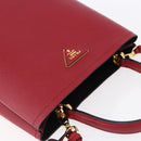 PRADA Panniers Hand Bag Safiano leather 2way Red Gold Auth SW1831V-6