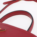 PRADA Panniers Hand Bag Safiano leather 2way Red Gold Auth SW1831V-8