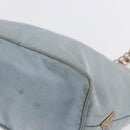 PRADA Chain Shoulder Bag Nylon Light Blue Gold Auth SW1832-16