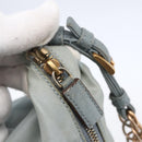 PRADA Chain Shoulder Bag Nylon Light Blue Gold Auth SW1832-10