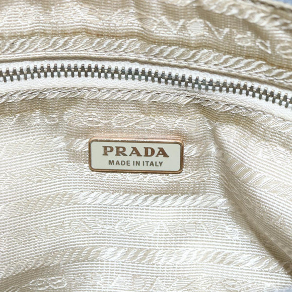 PRADA Chain Shoulder Bag Nylon Light Blue Gold Auth SW1832