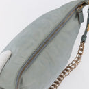 PRADA Chain Shoulder Bag Nylon Light Blue Gold Auth SW1832-6