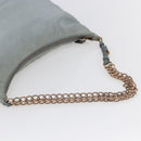 PRADA Chain Shoulder Bag Nylon Light Blue Gold Auth SW1832-7