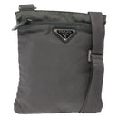 PRADA Shoulder Bag Nylon Gray Silver Auth SW1833-1