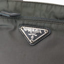 PRADA Shoulder Bag Nylon Gray Silver Auth SW1833-19