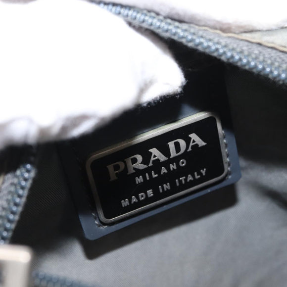 PRADA Shoulder Bag Nylon Gray Silver Auth SW1833