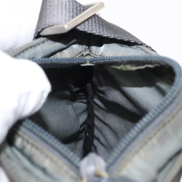 PRADA Shoulder Bag Nylon Gray Silver Auth SW1833