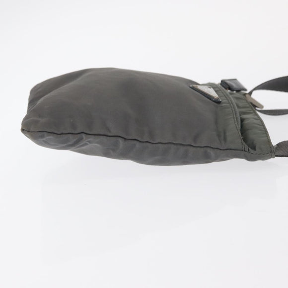 PRADA Shoulder Bag Nylon Gray Silver Auth SW1833
