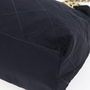 PRADA Chain Shoulder Bag Nylon Navy Gold Auth SW1835-16