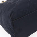 PRADA Chain Shoulder Bag Nylon Navy Gold Auth SW1835-17