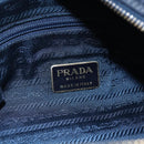PRADA Chain Shoulder Bag Nylon Navy Gold Auth SW1835-19