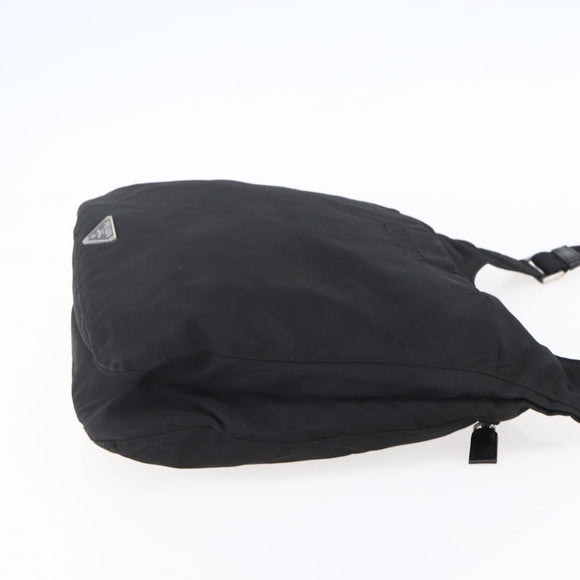 PRADA Shoulder Bag Nylon Black Silver Auth SW1836