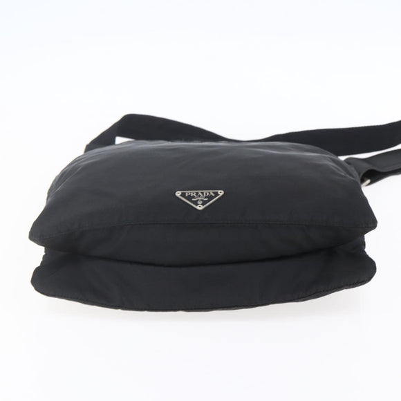 PRADA Shoulder Bag Nylon Black Silver Auth SW1836