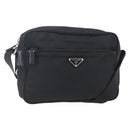 PRADA Shoulder Bag Nylon Black Silver Auth SW1837-1