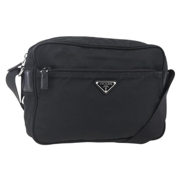 PRADA Shoulder Bag Nylon Black Silver Auth SW1837
